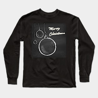 Christmas greeting card with hanging balls. Long Sleeve T-Shirt